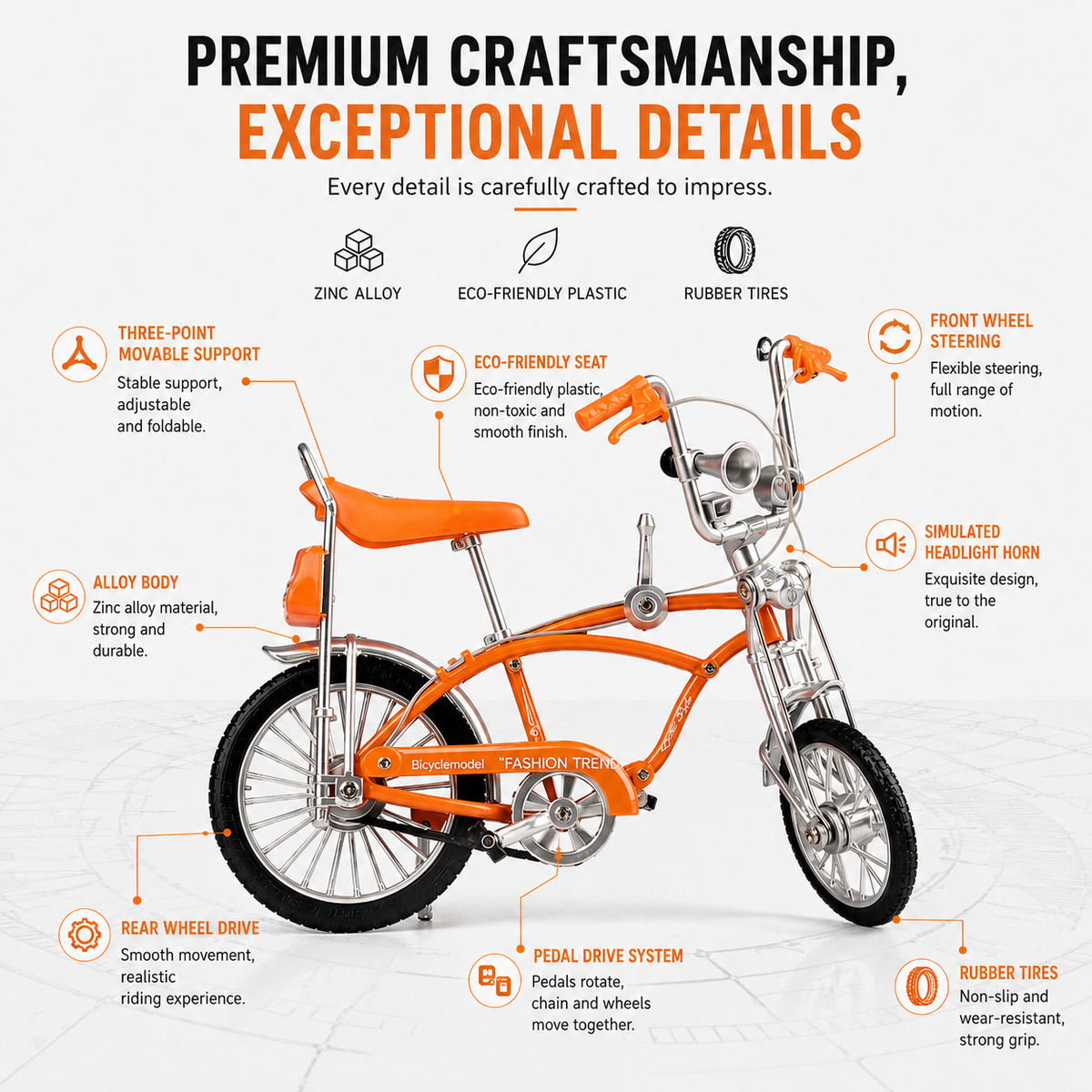 Vintage Alloy Cruiser Bicycle Replica - Arenvo