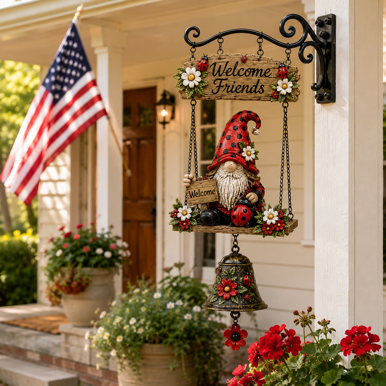 🔥Limited time 50% OFF – Rustic Garden Gnome Bell Outdoor Decor 🐞