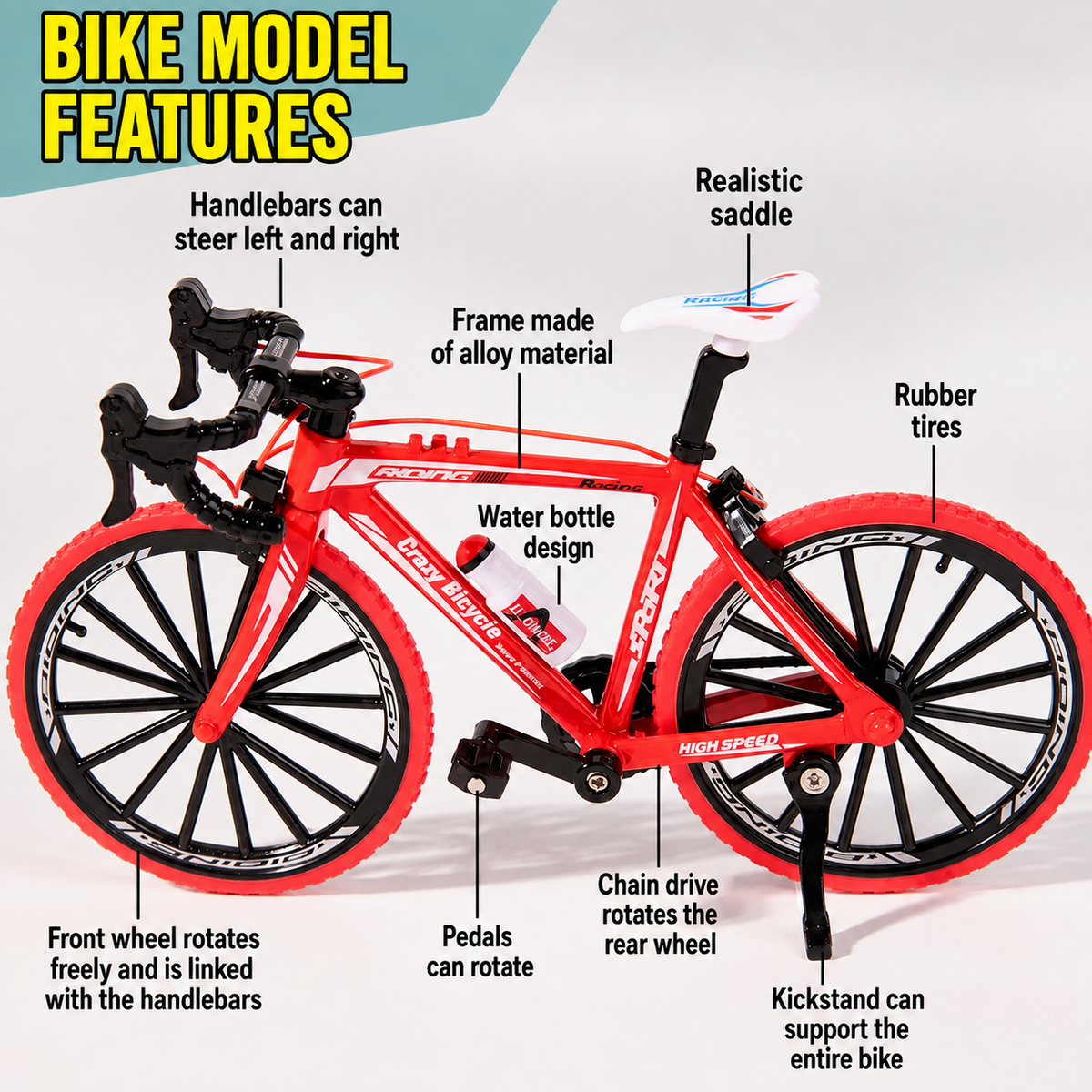 Kit de maquette de vélo en alliage à monter soi-même