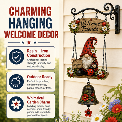 🔥Limited time 50% OFF – Rustic Garden Gnome Bell Outdoor Decor 🐞