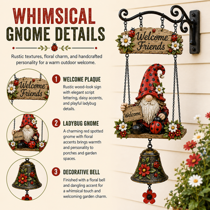 🔥Limited time 50% OFF – Rustic Garden Gnome Bell Outdoor Decor 🐞
