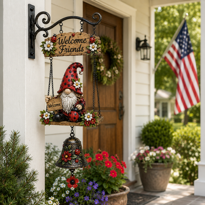 🔥Limited time 50% OFF – Rustic Garden Gnome Bell Outdoor Decor 🐞