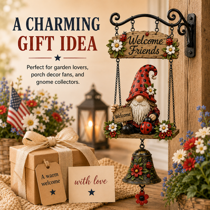 🔥Limited time 50% OFF – Rustic Garden Gnome Bell Outdoor Decor 🐞