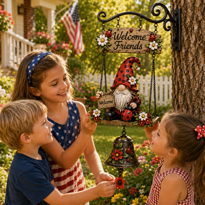 🔥Limited time 50% OFF – Rustic Garden Gnome Bell Outdoor Decor 🐞