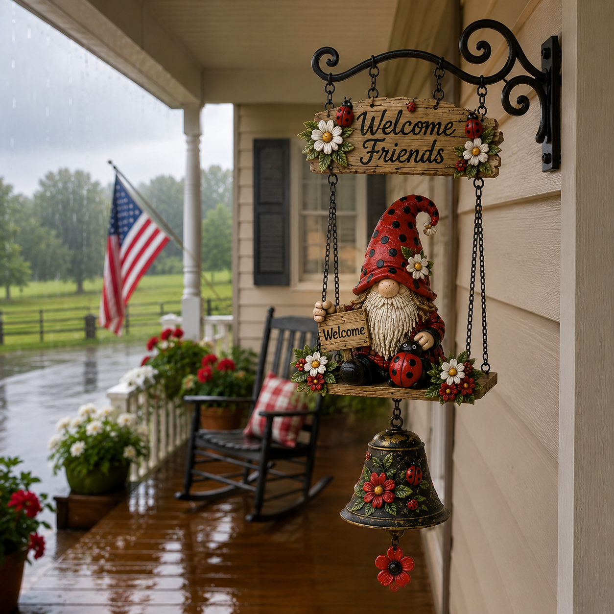 🔥Limited time 50% OFF – Rustic Garden Gnome Bell Outdoor Decor 🐞