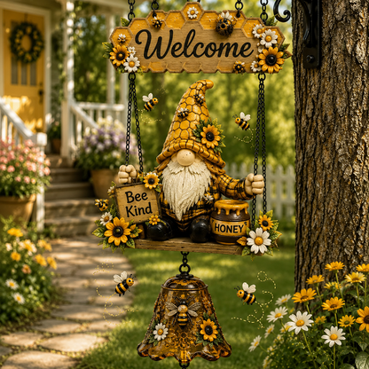 🔥Limited time 50% OFF – Rustic Garden Gnome Bell Outdoor Decor 🐞