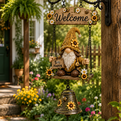 🔥Limited time 50% OFF – Rustic Garden Gnome Bell Outdoor Decor 🐞